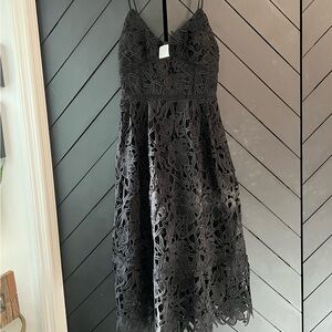 Free People Black Crochet Lace Dress